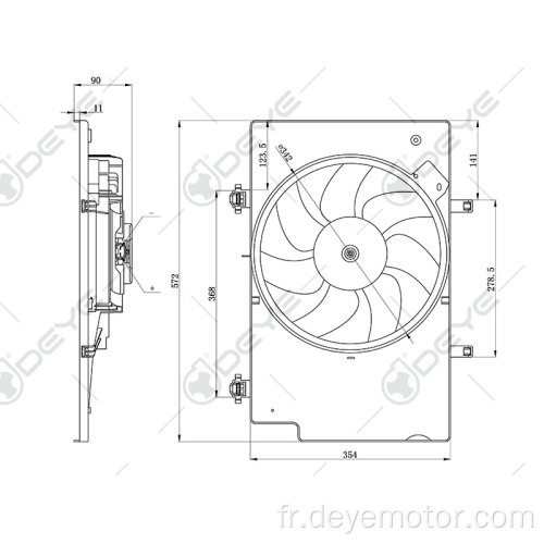 BE8Z8CB07A Ventilateur de refroidissement du radiateur 12V à chaud pour B-Max